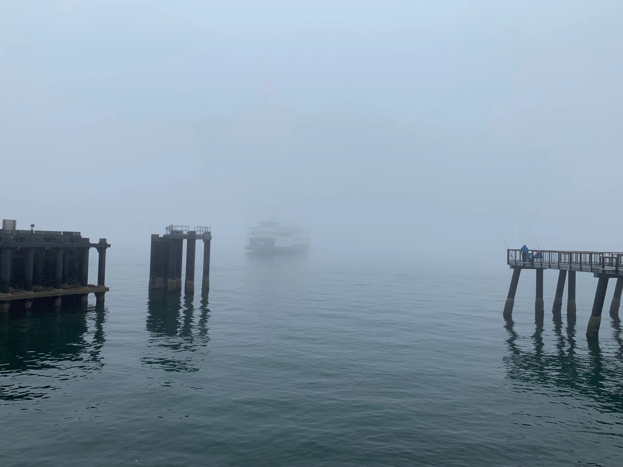 Mukilteo Ferry Terminal on a foggy morning